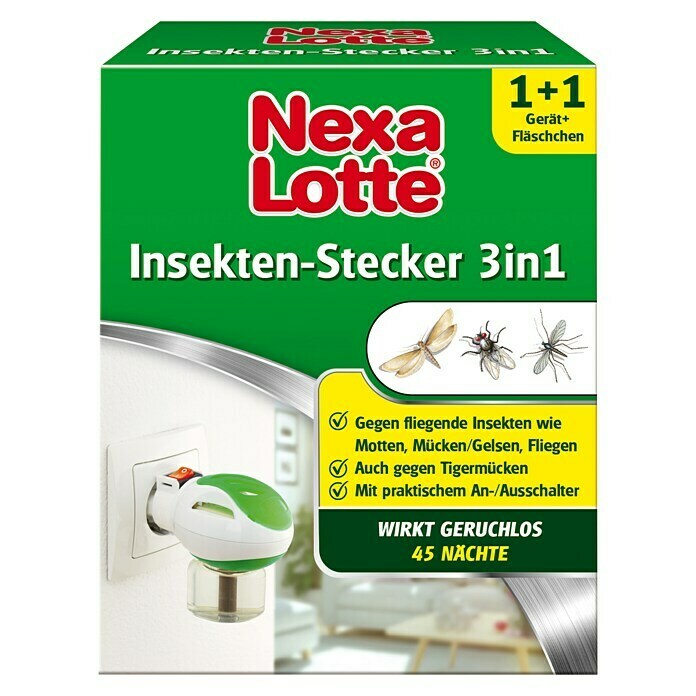 Nexa Lotte Insektenschutz 3 in 1 SetVerdampfer + Wirkstofffläschen Front View