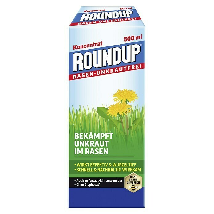 Roundup Unkrautvernichter Rasen-UnkrautfreiGlyphosatfrei, 500 ml Front View