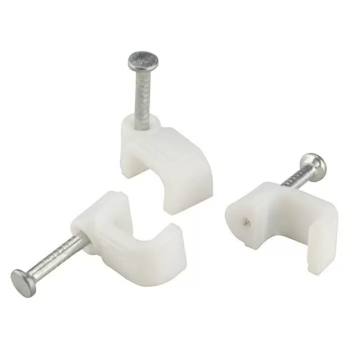 BAUHAUS Nagelschelle - 7 mm, Länge Nagel: 16 mm, 25 Stk., Weiß - Detailaufnahme