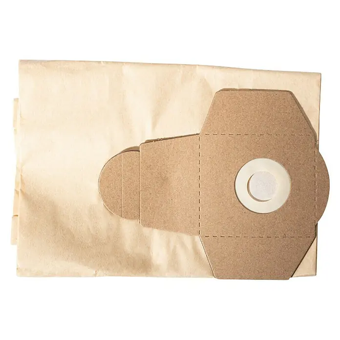 Scheppach Staubsaugerbeutel - 5 Stk., Passend für: Scheppach Nass-Trockensauger NTS30 - Nahaufnahme eines Staubsaugerbeutels aus Papier, der bereit ist, Staub und Schmutz aufzusaugen. Ideal für eine saubere und hygienische Umgebung.