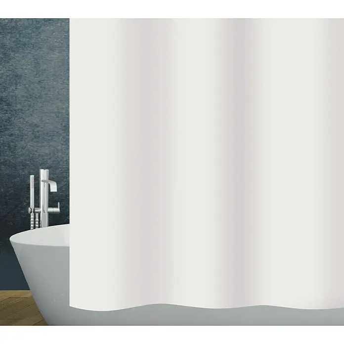 Diaqua Duschvorhang Basic 1 - B x H: 180 x 200 cm, Kunststoff, Weiß - Ein stilvoller Duschvorhang in Weiß verdeckt elegant die Badewanne und verleiht dem Badezimmer ein modernes Aussehen.
