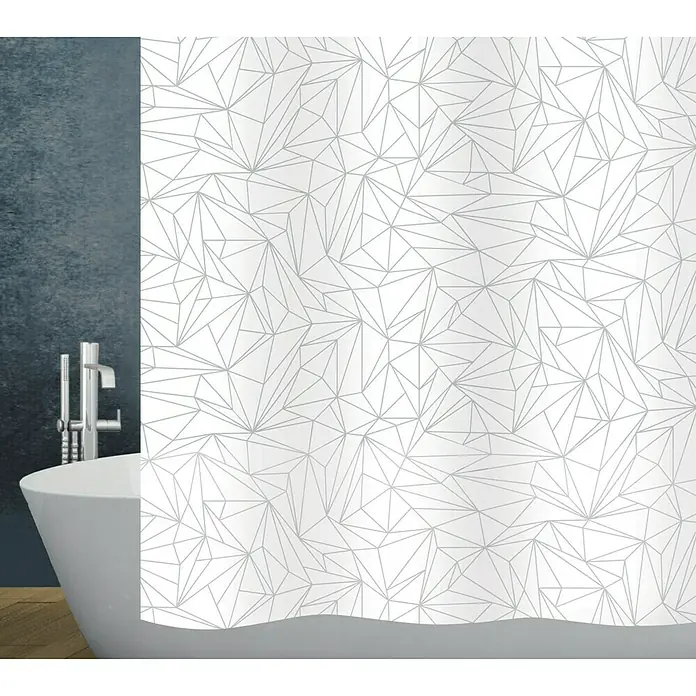 Diaqua Peva Duschvorhang Prisma180 x 200 cm, Grau/Weiß
