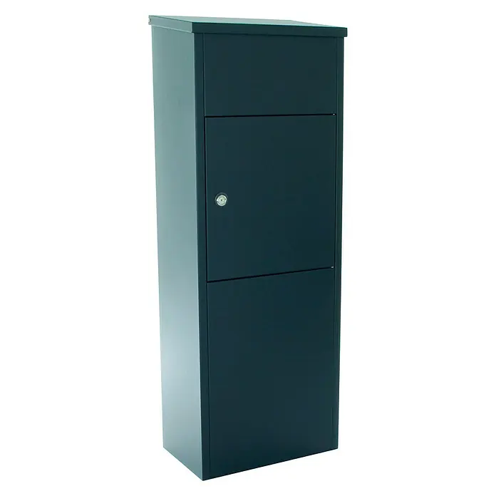 Rottner Paketbox Parcel Keeper - L x B x H: 23 x 38 x 105 cm, Schwarz, Edelstahl, Paketfach - Der elegante Briefkasten in Anthrazit bietet sicheren Schutz für Ihre Post und fügt sich nahtlos in jeden Eingangsbereich ein.