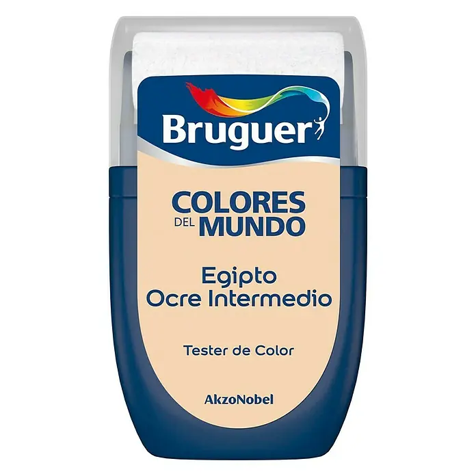 Bruguer Colores del Mundo Tester de pintura - Egipto ocre intermedio, Mate, 30 ml - Tester de pintura Bruguer Colores del Mundo Egipto Ocre Intermedio. Ideal para probar el color antes de comprarlo.