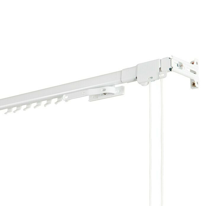 Riel para cortinas, riel de metal extensible blanco, 120 a 210cm