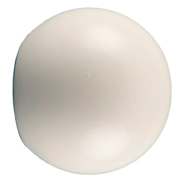 Tapones terminales Esfera - Blanco, 2 ud. - Primer plano de una bola de goma blanca, ideal para el juego sensorial y la reducción del estrés mediante el amasado y la presión.
