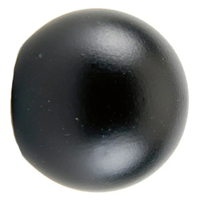 Tapones terminales Esfera - Negro, 2 ud. - Primer plano de una sola aceituna negra brillante.