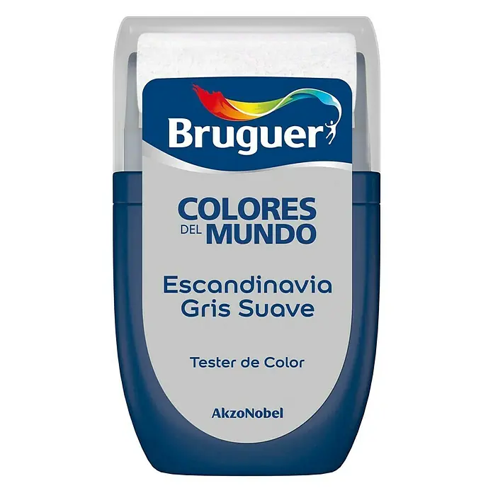 Bruguer Colores del Mundo Tester de pintura - Escandinavia gris suave, Mate, 30 ml - Tester de color Bruguer "Escandinavia Gris Suave", ideal para encontrar el tono de pintura perfecto para tu hogar.