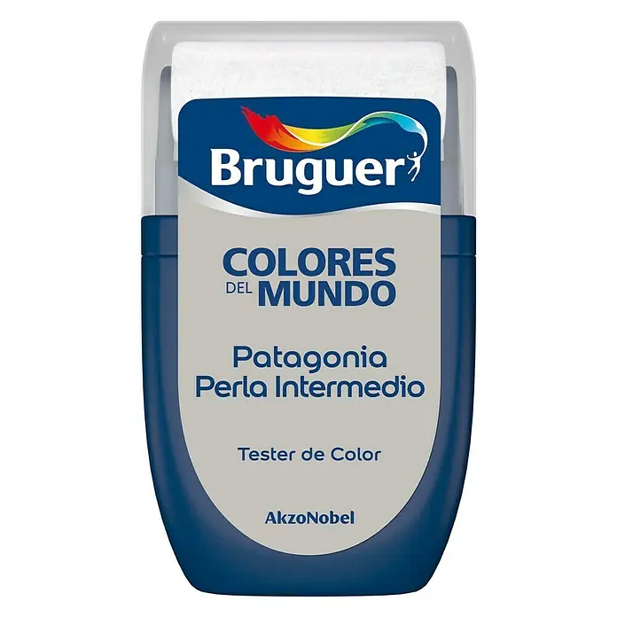 Bruguer Colores del Mundo Tester de pintura - Patagonia perla intermedio, Mate, 30 ml - Tester de pintura Bruguer Colores del Mundo "Patagonia Perla Intermedio", ideal para la selección de color en interiores.