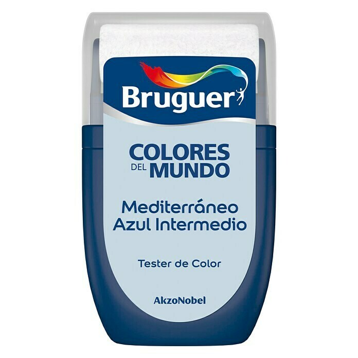 Bruguer Colores del Mundo Tester de pintura Mediterráneo azul intermedio (30 ml, Mate)