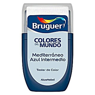 Bruguer Colores del Mundo Tester de pintura (Mediterráneo azul intermedio, 30 ml, Mate)