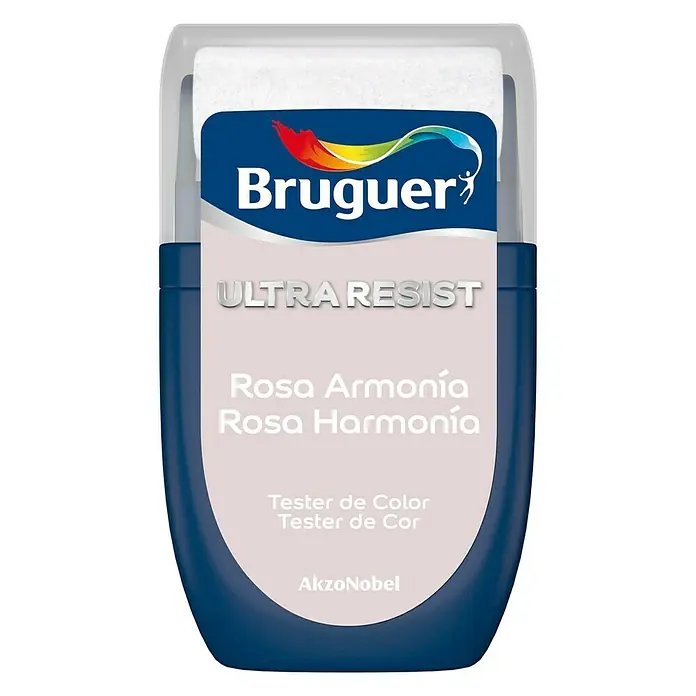 Bruguer Ultra Resist Tester de pintura - Rosa armonía, Mate, 30 ml - Probador de color Bruguer Ultra Resist en Rosa Armonía, ideal para probar la pintura de pared. Perfecto para la selección de color en casa.