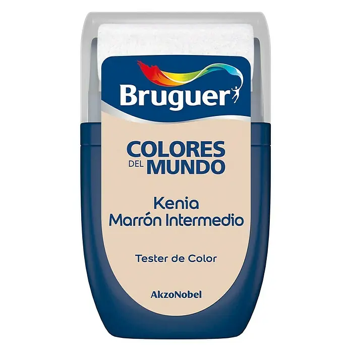 Bruguer Colores del Mundo Tester de pintura - Kenia marrón intermedio, Mate, 30 ml - Tester de color Bruguer Colores del Mundo Kenia Marrón Intermedio, ideal para probar el color antes de pintar.
