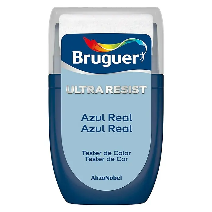 Bruguer Ultra Resist Tester de pintura - Azul real, Mate, 30 ml - Pintura Bruguer Ultra Resist, tono Azul Real, ideal para pruebas de color y para probar nuevas ideas de color en interiores.