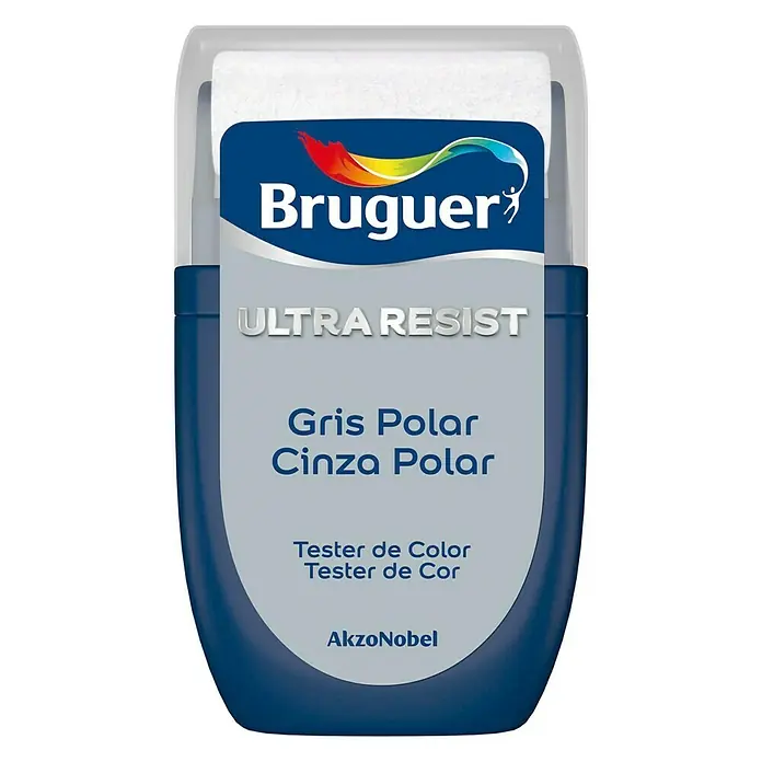 Bruguer Ultra Resist Tester de pintura - Gris polar, Mate, 30 ml - Tester de color Bruguer Ultra Resist en Gris Polar, ideal para probar el color antes de pintar.\n