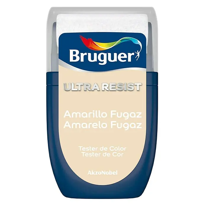 Bruguer Ultra Resist Tester de pintura - Amarillo fugaz, Mate, 30 ml - Tester de pintura Bruguer Ultra Resist "Amarillo Fugaz": Ideal para probar el color en la pared.
