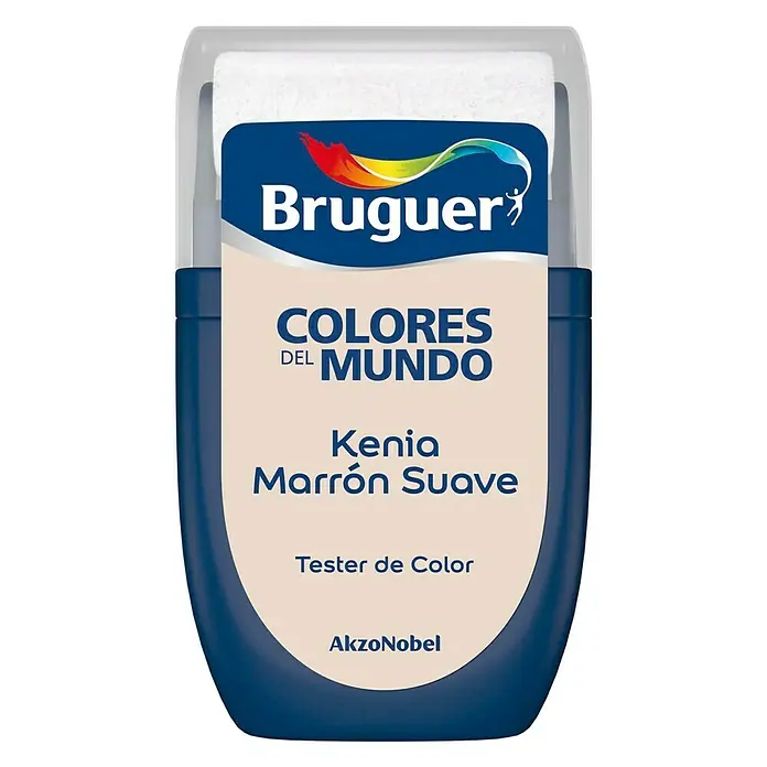 Bruguer Colores del Mundo Tester de pintura - Kenia marrón suave, Mate, 30 ml - Tester de color Bruguer Colores del Mundo en Kenia Marrón Suave, ideal para probar la suave tonalidad marrón antes de pintar y asegurar una buena elección de color.