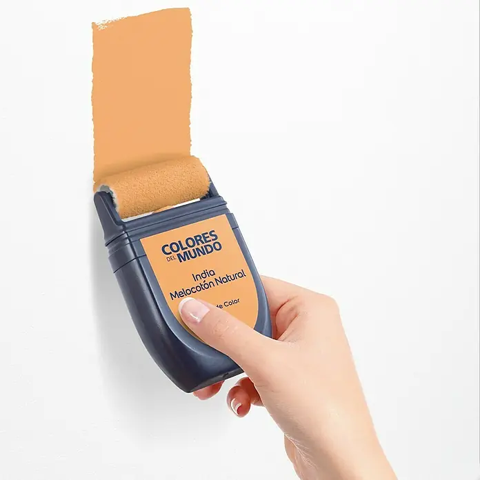 Bruguer Colores del Mundo Tester de pintura - India melocotón natural, Mate, 30 ml - Brocha de pintura con el color India Melocotón Natural de Colores del Mundo para pintar paredes.