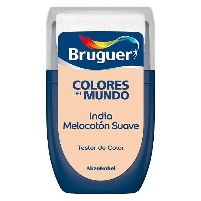Bruguer Colores del Mundo Tester de pintura India melocotón suave (30 ml, Mate)