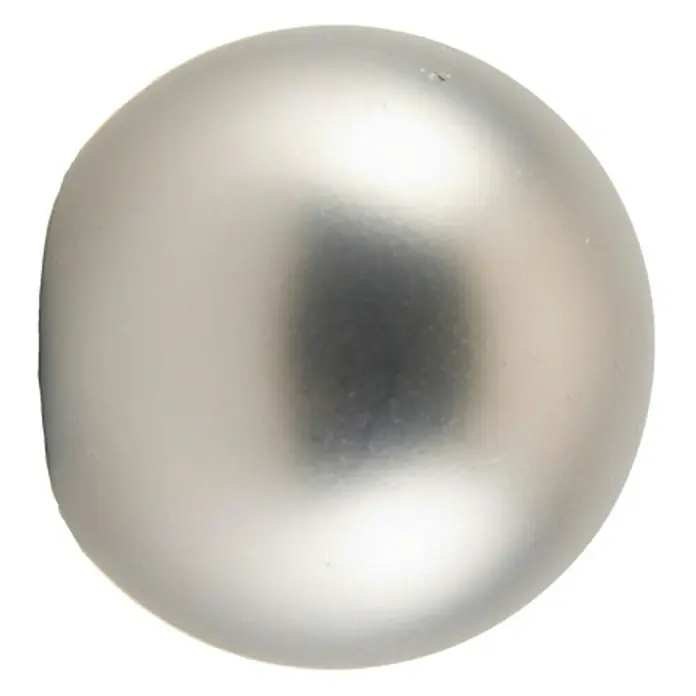 Tapones terminales Esfera - Plateado, 2 ud. - Primer plano de una bola de Navidad plateada con un acabado mate y reflejos de luz sutiles.