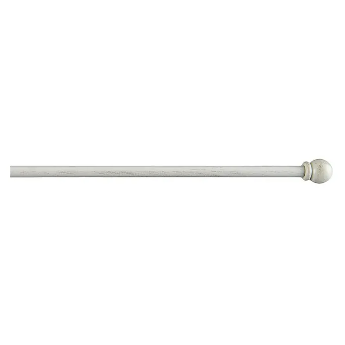 Barra para visillo Deco Esfera - Largo: 50 cm, Blanco Oro - Una barra de cortina blanca con un extremo esférico, ideal para añadir elegancia a tus ventanas. Práctica y decorativa para cualquier hogar.