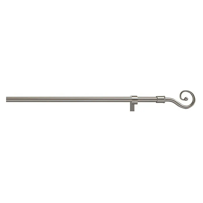 Barra para visillo Modelo Báculo - Ø x L: 11 mm x 70 cm, Metal, Gris plomo - Barra de cortina decorativa con extremo en espiral, ideal para tratamientos de ventanas elegantes y para colgar cortinas.