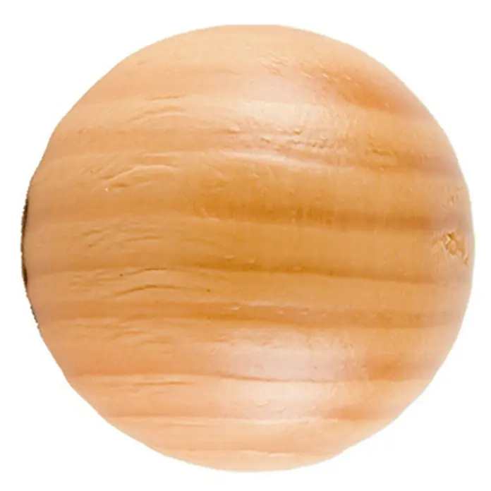 Tapones terminales Madera ideas 12 - Haya, 2 ud. - Aquí hay un primer plano de una bola redonda de rayas marrones, similar al planeta Júpiter.