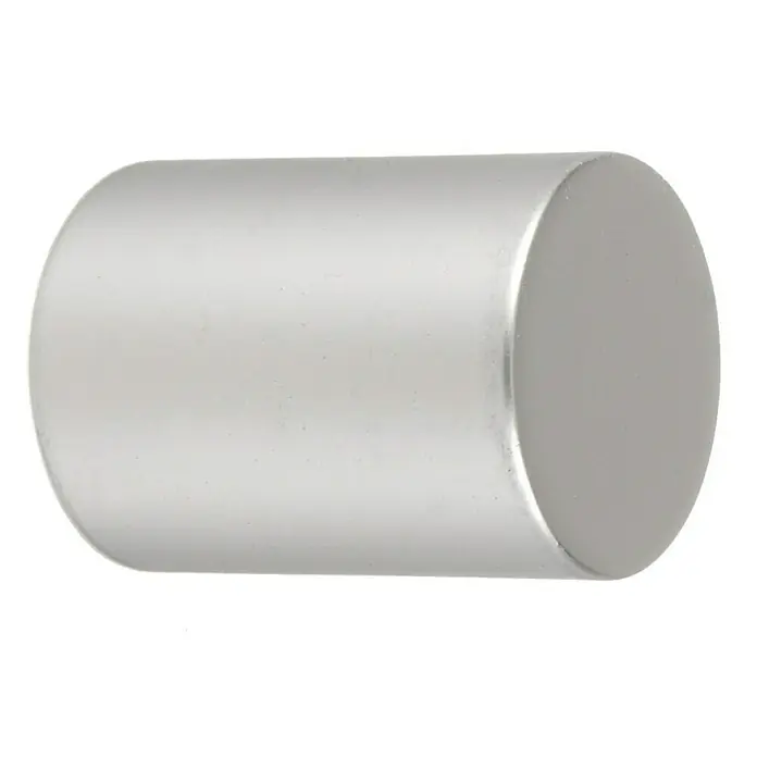 Tapa final Cilindro Corto - Plateado, 2 ud. - Pomo/tirador cilíndrico plateado para muebles o puertas de armarios, diseño elegante y moderno para diversos estilos de decoración.