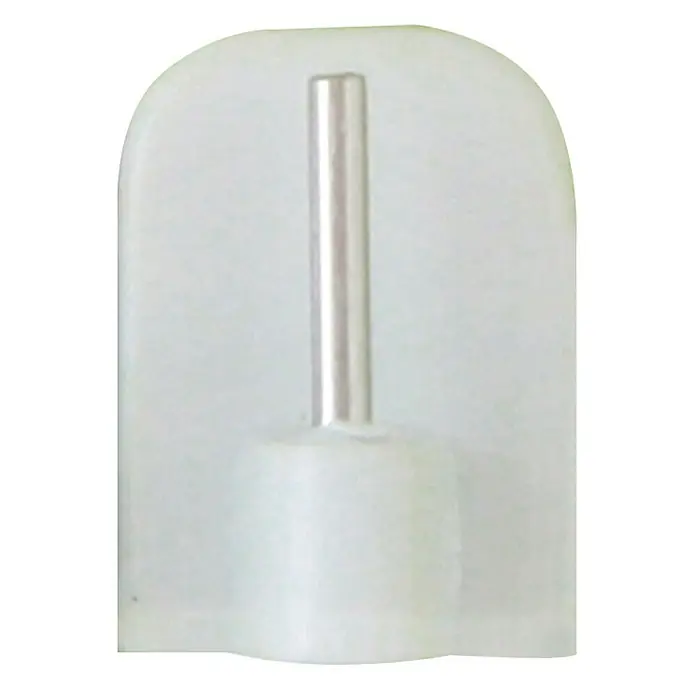 Soporte de pared adhesivo - Blanco, L x An x Al: 1,2 x 1,7 x 2,4 cm, Pegado - Primer plano de un gancho Command, ideal para fijación sin dañar las superficies.