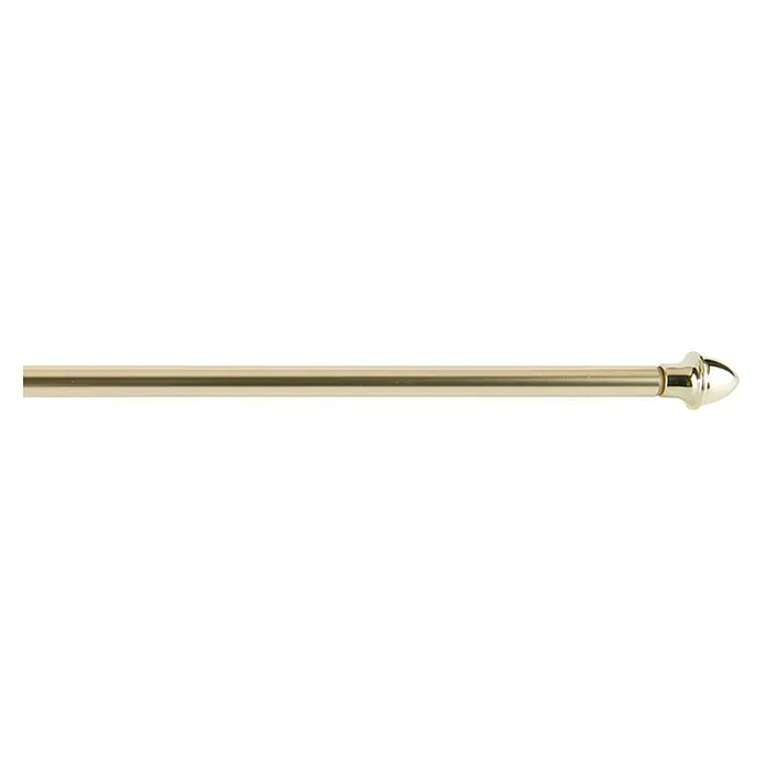 Barra para visillo Modelo Clásico oro - Largo: 120 cm - Barra de cortina dorada con extremo decorativo, ideal para una decoración de ventanas elegante y para colgar cortinas.