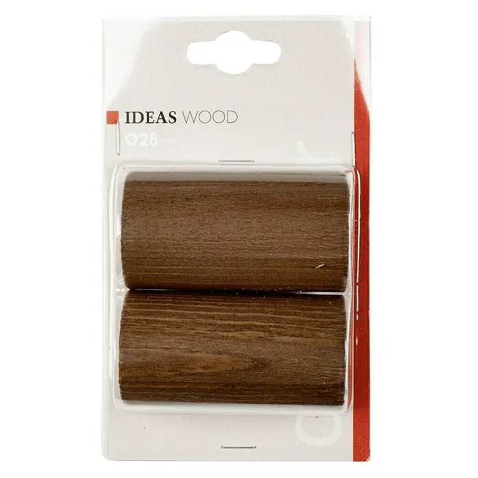 Elemento de unión de barra Ideas wood - Cebrano, L x An x Al: 7 x 3,8 x 3,8 cm - Tiradores de madera embalados de Ideas Wood, diámetro 28 mm, ideales para proyectos de mobiliario y bricolaje.