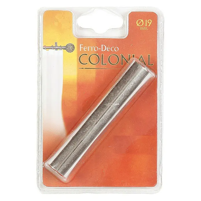 Elemento de unión de barra Colonial - 9,8 x 7 x 1,4 cm, Gris - Un terminal de barra de cortina Colonial en un paquete de plástico. Los terminales tienen un diámetro de 19 mm. Perfecto para tus accesorios de cortina.