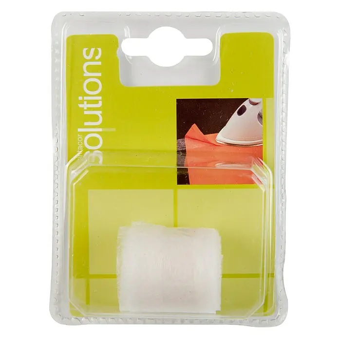 Cinta autoadhesiva - L x An: 6 m x 30 mm, Semi-transparente - Piedra de limpieza para plancha Tintacor Solutions en envase transparente con respaldo de papel verde y amarillo.