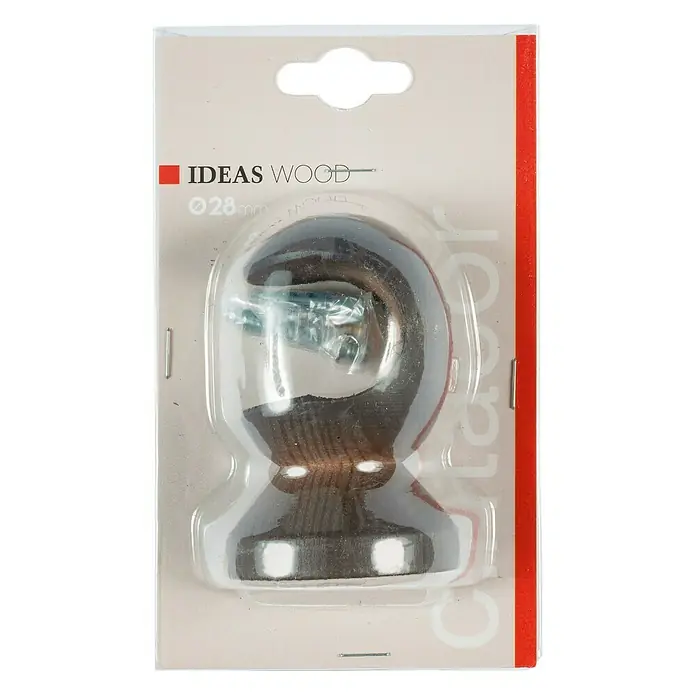 Soporte de techo Ideas Wood - Cebrano, Barras para las cortinas de Ø 28 mm - Un colgador de madera empaquetado de Ideas Wood, ideal para colgar textiles y accesorios en interiores, 28 mm.