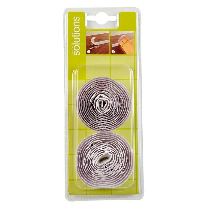 Cinta de velcro - 20 mm x 1,5 m, Blanco, Plástico - Un paquete de cinta adhesiva de doble cara 'Cintacor Solutions', ideal para sujetar de forma segura varios objetos.