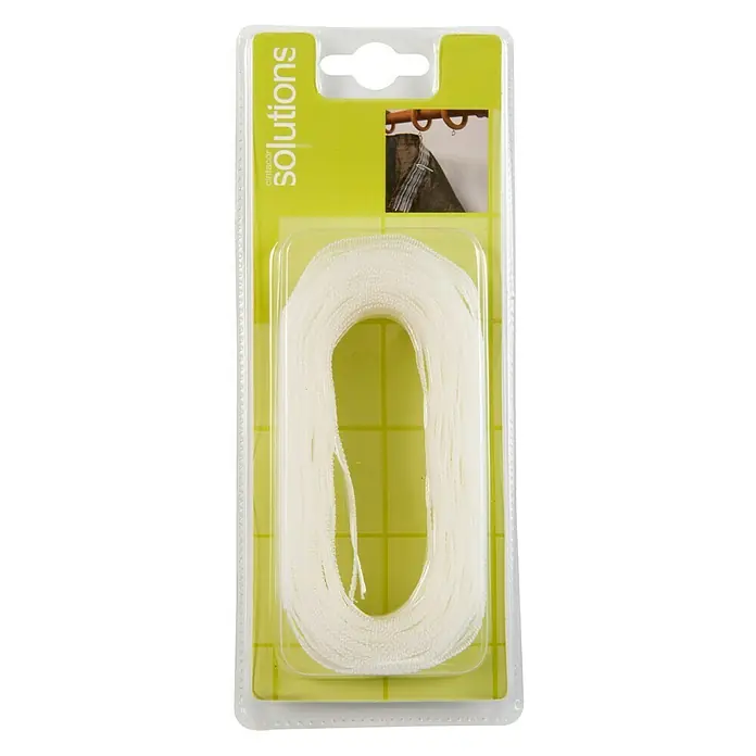 Cinta fruncidora - L x An: 5 m x 25 mm, Semi-transparente - Un paquete de cinta de cortina "Cintacor Solutions" en blanco para colgar cortinas fácilmente. Accesorio práctico para la decoración de ventanas.