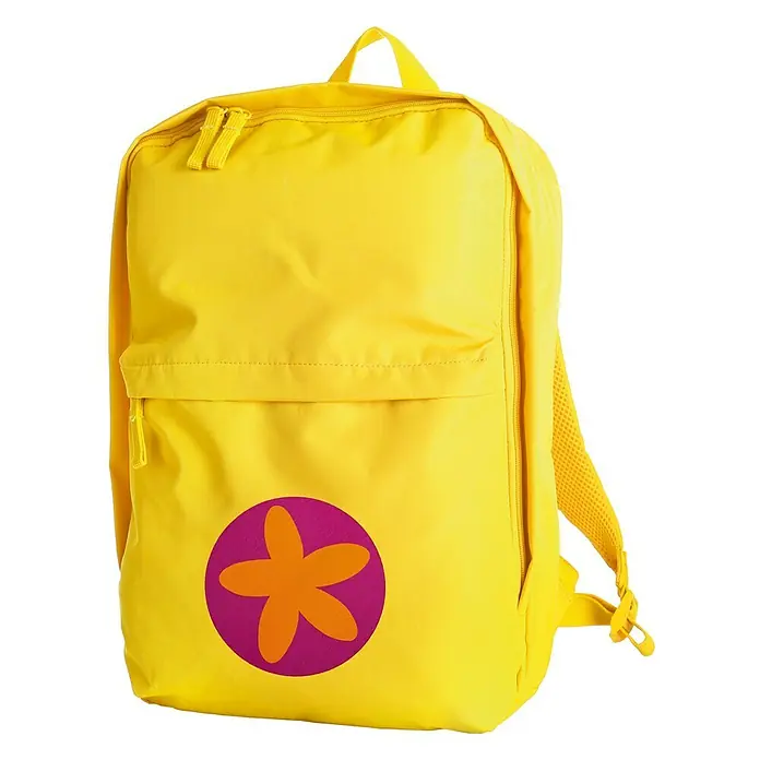 Vinilo de pared Estrella - Naranja, Textil - Mochila amarilla con diseño de flor, ideal para la escuela o excursiones. Práctica y colorida.