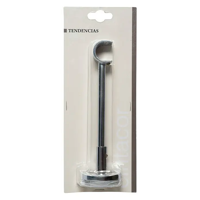 Soporte de pared Largo Tendencias - L x An x Al: 17,4 x 4,8 x 4,8 cm, Diámetro: 22 mm, Metal, Cromo - Soporte de pared para barras de cortina. Ideal para colgar cortinas en su hogar u oficina.
