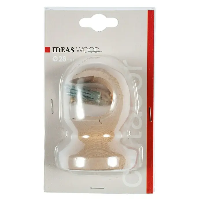 Soporte de techo Ideas Wood - Fresno, Barras para las cortinas de Ø 28 mm - Un soporte de barra de cortina de madera empaquetado con tornillos. Ideal para montar cortinas con estilo en interiores.