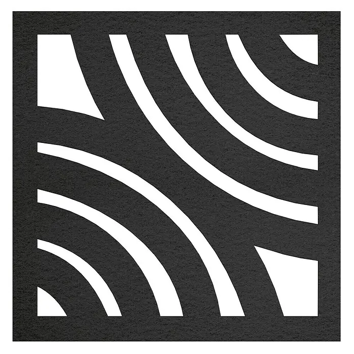 Vinilo de pared Cuadro - Negro, Textil - Arte abstracto cuadrado con un llamativo fondo negro con líneas curvas blancas estilizadas que crean un diseño moderno.