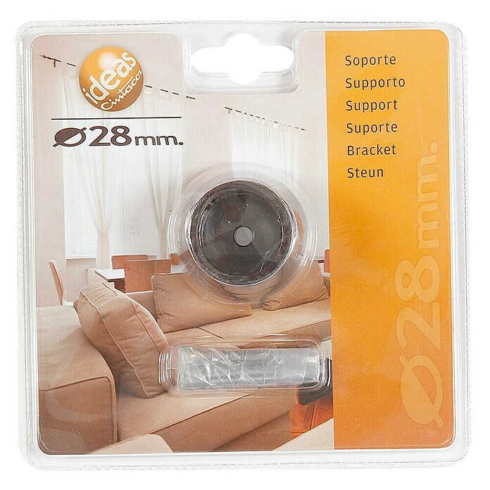 Soporte para pared Ideas 28 (Antracita, Barras para las cortinas de Ø 28 mm, Largo: 2,6 cm) | BAUHAUS
