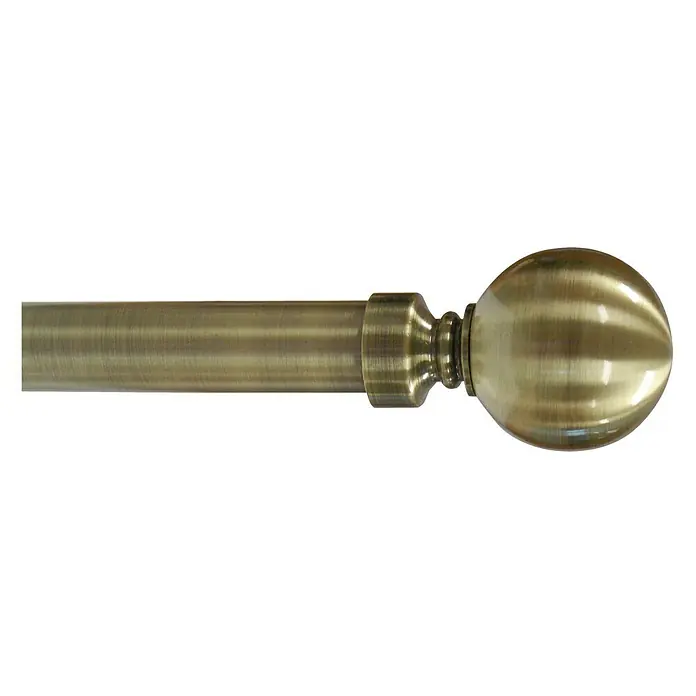 Tapa final Eclectic esfera - Bronce, 1 ud. - Barra de cortina de latón envejecido cepillado con un remate esférico.