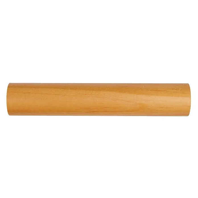 Barra para cortinas Ideas Wood - Ø x L: 28 mm x 200 cm, Madera, Haya - Primer plano de un solo poste de madera, que muestra su grano natural y sus tonos cálidos.
