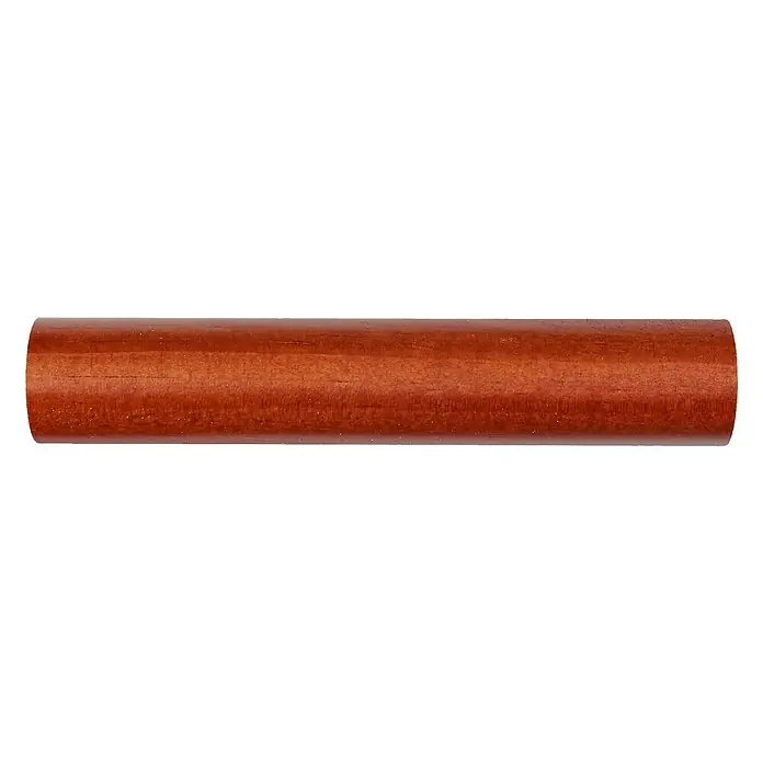 Barra para cortinas Ideas Wood - Ø x L: 28 mm x 150 cm, Madera, Cedro - Tubo de cobre: Primer plano de un tubo de cobre brillante, utilizado comúnmente para fontanería o construcción.\n