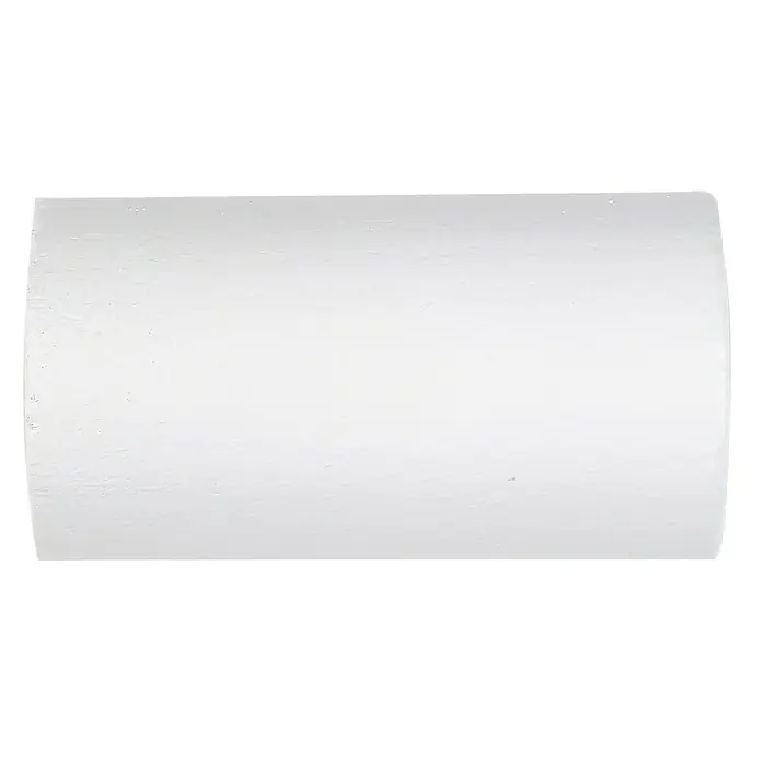Elemento de unión de barra Ideas wood - Blanco, L x An x Al: 7 x 3,8 x 3,8 cm - Primer plano de un objeto cilíndrico blanco, posiblemente una tubería o un elemento de construcción, sobre un fondo neutro.