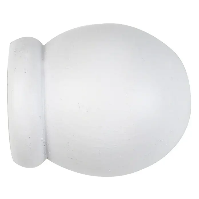 Tapa final Ideas wood esfera blanco - 2 ud. - Primer plano del extremo de una barra de cortina blanca, ideal para una decoración elegante de ventanas, añadiendo un toque de elegancia a cualquier estancia.