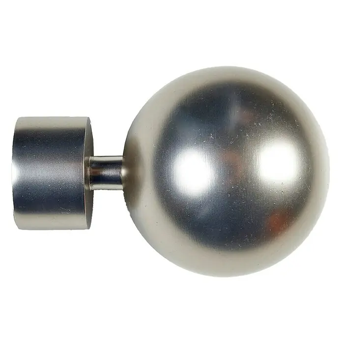 Tapones terminales Ideas 28 Esfera - Plateado, 2 ud. - Terminal de barra de cortina metálico en forma de esfera, un detalle moderno y elegante para la decoración de tu ventana, dando un toque de estilo a cualquier habitación.