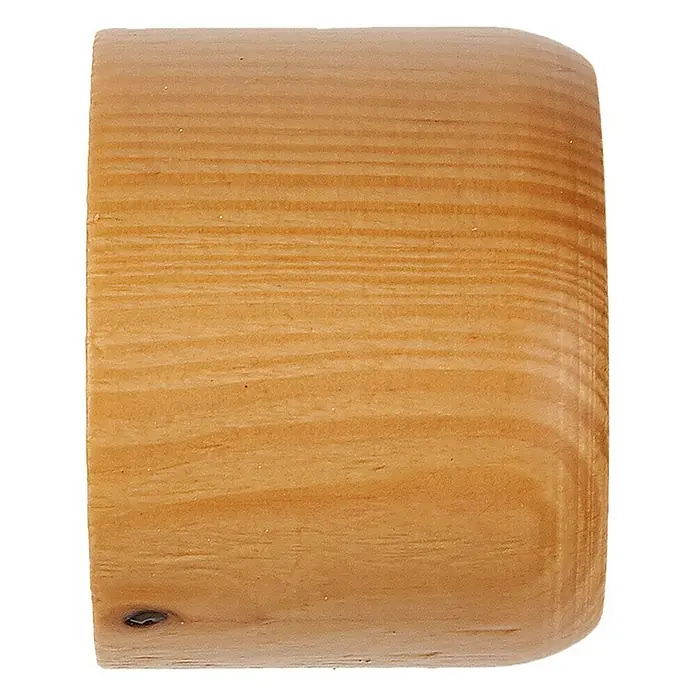 Tapones terminales Ideas Wood - Haya, 2 ud. - Primer plano de un rodillo de madera con bordes redondeados, mostrando la veta natural y la calidez de la madera.