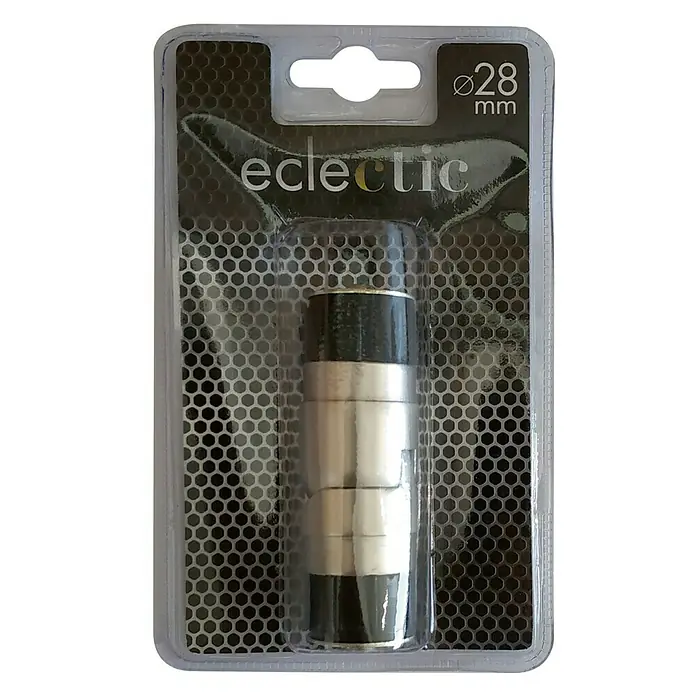 Elemento de unión de barra Eclectic - Plateado - Blíster de imanes para cortinas Eclectic, de 28 mm de diámetro, con imanes plateados y negros alternados.