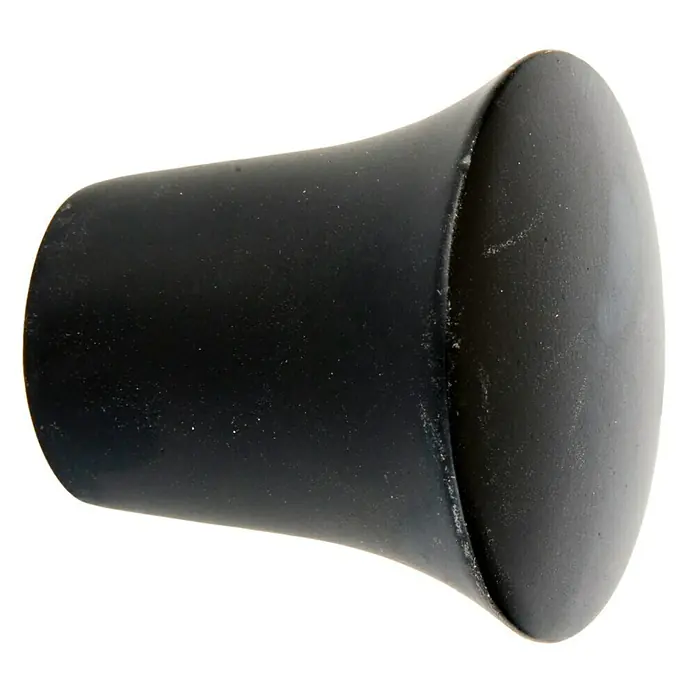 Tapa final Cónica - Negro, 2 ud. - Primer plano de un tirador de cajón negro. Tiene una forma redondeada y está hecho de un material liso, ideal para muebles.